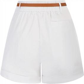 img 3 attached to Comfortable Wide Leg Bermuda Shorts For Women: Elastic Waist, Pockets, And Belt Included By Belle Poque