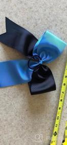 img 3 attached to Purple And Black 8 Inch Jumbo Cheerleading Bows Hair Tie Ponytail Holder