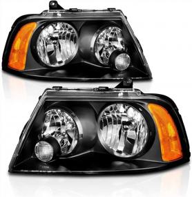 img 3 attached to Upgrade Your Lincoln Navigator With AmeriLite Black Amber Headlights - Get Both Passenger And Driver Side Lights!