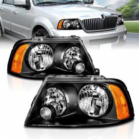 img 4 attached to Upgrade Your Lincoln Navigator With AmeriLite Black Amber Headlights - Get Both Passenger And Driver Side Lights!