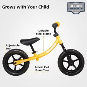 img 3 attached to JOYSTAR 12 Inch Balance Bike For 18Months, 2, 3, 4, And 5 Years Old Boys And Girls - Lightweight Toddler Bike With Adjustable Handlebar And Seat - No Pedal Bikes For Kids Birthday Gift