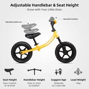 img 2 attached to JOYSTAR 12 Inch Balance Bike For 18Months, 2, 3, 4, And 5 Years Old Boys And Girls - Lightweight Toddler Bike With Adjustable Handlebar And Seat - No Pedal Bikes For Kids Birthday Gift