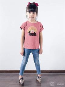 img 2 attached to Optimized Search: Set of 4 Retro Rainbow Birthday Shirts for Girls Turning 4 - Perfect 4th Birthday Outfits for Toddlers