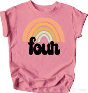 optimized search: set of 4 retro rainbow birthday shirts for girls turning 4 - perfect 4th birthday outfits for toddlers логотип