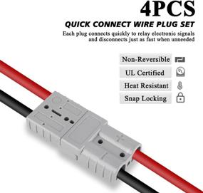 img 1 attached to 🔌 MUYI 4-pack 50A Anderson Connectors for Quick Battery Cable Connections in Automotive Applications, 12-36V DC