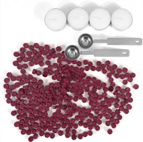 img 3 attached to 300 Octagon Red Sealing Wax Beads Kit With Melting Spoon And Candles For Seal Stamp - Yoption (Sauce Red)
