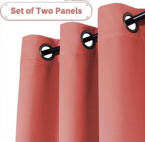 img 3 attached to Blackout Curtains And Drapes - Triple Weave Energy Saving Solid Coral Curtains For Girls Room Thermal Insulated Gromment Curtain Panels, Coral Drapes For Kids Room, Coral, 2 Panel, 52" W X 84" L