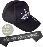 🎉 40th birthday hat and sash for men: celebrate in style with 40 never looked so good baseball cap and sash! logo
