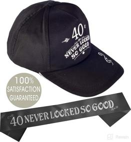 img 4 attached to 🎉 40th Birthday Hat and Sash for Men: Celebrate in Style with 40 Never Looked So Good Baseball Cap and Sash!