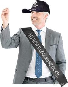 img 1 attached to 🎉 40th Birthday Hat and Sash for Men: Celebrate in Style with 40 Never Looked So Good Baseball Cap and Sash!