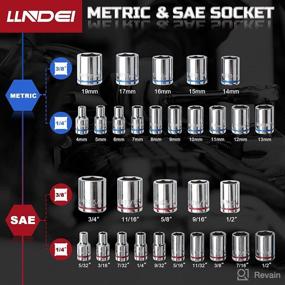 img 2 attached to 🔧 LLNDEI 57pcs Socket Wrench Sets - Dual Head 72-Tooth Ratchets, Metric/SAE Sockets, CR-V, Extensions, Bits Set