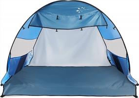img 4 attached to FRUITEAM 3-4 человека всплывающая пляжная палатка солнцезащитный козырек с защитой от ультрафиолета для кемпинга, активного отдыха и пляжа, синий