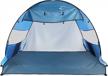 fruiteam 3-4 person pop up beach tent sun shelter with uv protection for camping, outdoor activities and beach, blue logo