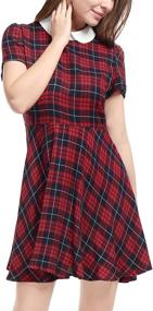 img 2 attached to Allegra Womens Checks Collar Sleeves Women's Clothing ~ Dresses