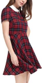 img 3 attached to Allegra Womens Checks Collar Sleeves Women's Clothing ~ Dresses