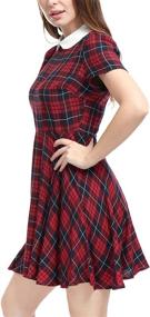 img 1 attached to Allegra Womens Checks Collar Sleeves Women's Clothing ~ Dresses