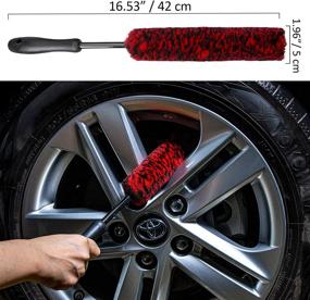 img 3 attached to YISHARRY LI Car Wheel Brush Kit (3 Pack), Soft Synthetic Brush Set with Detail Brush – Ideal for Efficient Cleaning