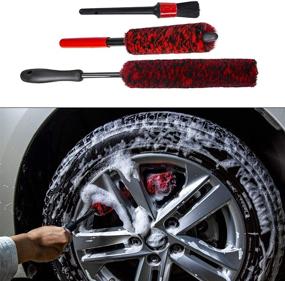 img 4 attached to YISHARRY LI Car Wheel Brush Kit (3 Pack), Soft Synthetic Brush Set with Detail Brush – Ideal for Efficient Cleaning