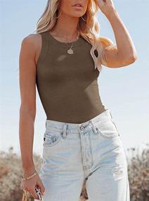 img 2 attached to 👚 Stylish Sleeveless Racerback Bodysuits for Women: Fashionable Bodysuits in Women's Clothing