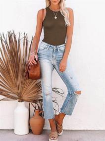 img 1 attached to 👚 Stylish Sleeveless Racerback Bodysuits for Women: Fashionable Bodysuits in Women's Clothing