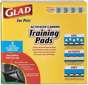 img 1 attached to 🐾 Glad for Pets Black Charcoal Puppy Pads - Powerful Urine Absorption & Odor Neutralization for Effective Puppy Potty Training - Training Pads for Dogs, Dog Pee Pads, Dog Crate Pads