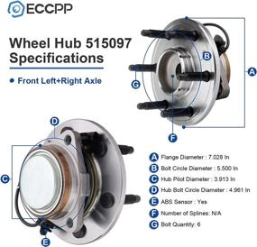 img 1 attached to 🔧 ECCPP Chevy GMC Cadillac Front Wheel Hub Bearing Assembly 6-Lug for Escalade Suburban 1500 Tahoe Yukon XL 1500 Avalanche Silverado 1500 Sierra 1500 W/ABS 2x4 2WD 515097 - Enhanced SEO