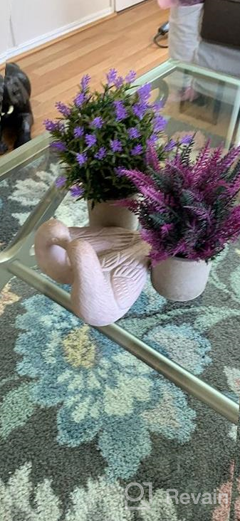 img 1 attached to 3 Pack Artificial Small Flower Plants, 10” Faux Greenery Indoor Decor With Lavender Pots For Garden Lawn Balcony Office Home review by Rocco Guale
