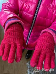 img 4 attached to Детские вязаные перчатки с противоскользящим покрытием и сенсорными пальцами C.C.: теплые и функциональные!