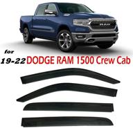 🚗 smoke tinted tape-on side window vent visor deflectors rain guards compatible with dodge ram 1500 crew cab only - set of 4 (2019-2022) логотип