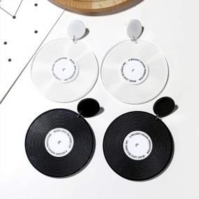 img 2 attached to Retro Vinyl Record Earrings: 1950'S/80'S Inspired Music DJ Stud Jewelry