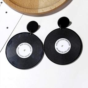 img 1 attached to Retro Vinyl Record Earrings: 1950'S/80'S Inspired Music DJ Stud Jewelry