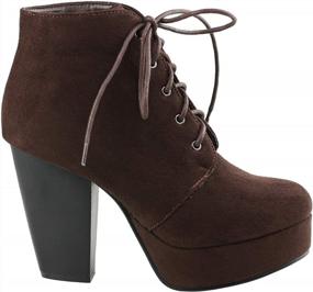 img 1 attached to Women'S Lace Up Block Heel Ankle Boots - Comfort Dress Booties For Party CM86