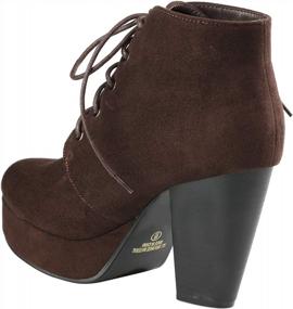 img 2 attached to Women'S Lace Up Block Heel Ankle Boots - Comfort Dress Booties For Party CM86