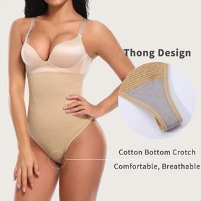 img 2 attached to Flaunt Your Shape With KIWI RATA Tummy Control Thong Shapewear For Women - High Waisted Girdle Panty, Seamless And Slimming Body Shaper