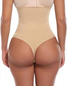 img 3 attached to Flaunt Your Shape With KIWI RATA Tummy Control Thong Shapewear For Women - High Waisted Girdle Panty, Seamless And Slimming Body Shaper