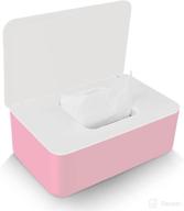 🌸 lefuyan wet wipes dispenser: stylish holder for vanity, countertops, office - white pink logo