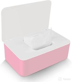 img 2 attached to 🌸 Lefuyan Wet Wipes Dispenser: Stylish Holder for Vanity, Countertops, Office - White Pink