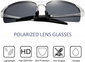 img 1 attached to Mens Polarized Sports Sunglasses with UV Protection - Aisswzber 8177