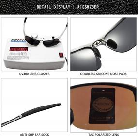 img 3 attached to Mens Polarized Sports Sunglasses with UV Protection - Aisswzber 8177