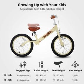 img 1 attached to 14/16 Inch Balance Bike For Kids Ages 3-8 Years Old Boys And Girls With Handbrake - Joystar No Pedal Training Bicycle