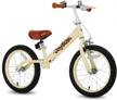 14/16 inch balance bike for kids ages 3-8 years old boys and girls with handbrake - joystar no pedal training bicycle logo