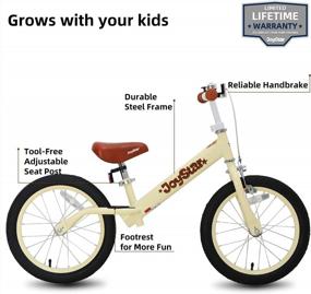 img 3 attached to 14/16 Inch Balance Bike For Kids Ages 3-8 Years Old Boys And Girls With Handbrake - Joystar No Pedal Training Bicycle
