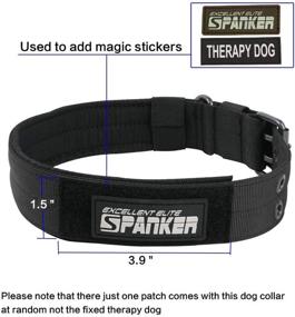 img 1 attached to Высококачественный элитный ошейник для военных собак "High-Quality Elite Sparker" 1.5" - регулируемое металлическое кольцо D и пряжка - идеально подходит для средних и больших служебных собак.