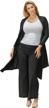 stylish plus size women's black kimono duster cardigan sweater coat logo