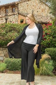 img 2 attached to Stylish Plus Size Women'S Black Kimono Duster Cardigan Sweater Coat