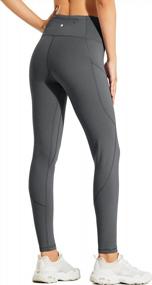 img 3 attached to Women'S Fleece-Lined Leggings Water Resistant Thermal Winter Pants High Waisted Hiking Yoga Running Tights
