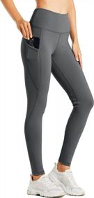 img 4 attached to Women'S Fleece-Lined Leggings Water Resistant Thermal Winter Pants High Waisted Hiking Yoga Running Tights