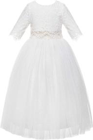 img 3 attached to 👗 Stylish Ekidsbridal Crossed Straps Bridesmaid Dresses: Fashionable Girls' Clothing Collection