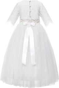 img 2 attached to 👗 Stylish Ekidsbridal Crossed Straps Bridesmaid Dresses: Fashionable Girls' Clothing Collection
