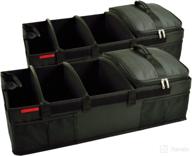🧺 ascot picnic - durable trunk organizer with non-slip base - 70 pound capacity - 30x15 inches - pack of 2 - black logo